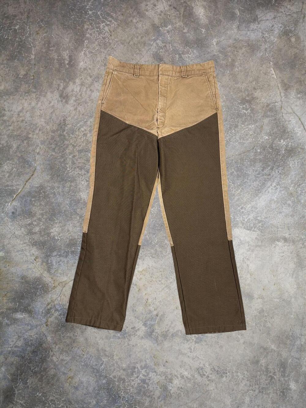 VTG Duxbak Double Knee Hunting Canvas Pants Brown Sz 36